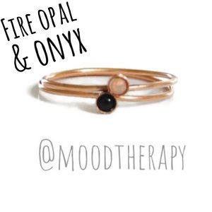 14K Rose Gold Gemstone Ring Set (2)